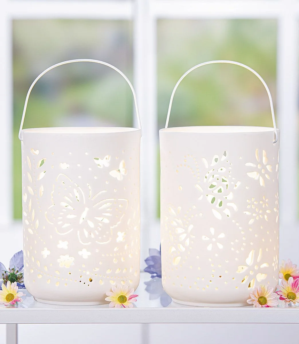 Windlicht Butterfly Porzellan 18cm Variante 1 Windlicht Butterfly Porzellan 18cm Variante 1