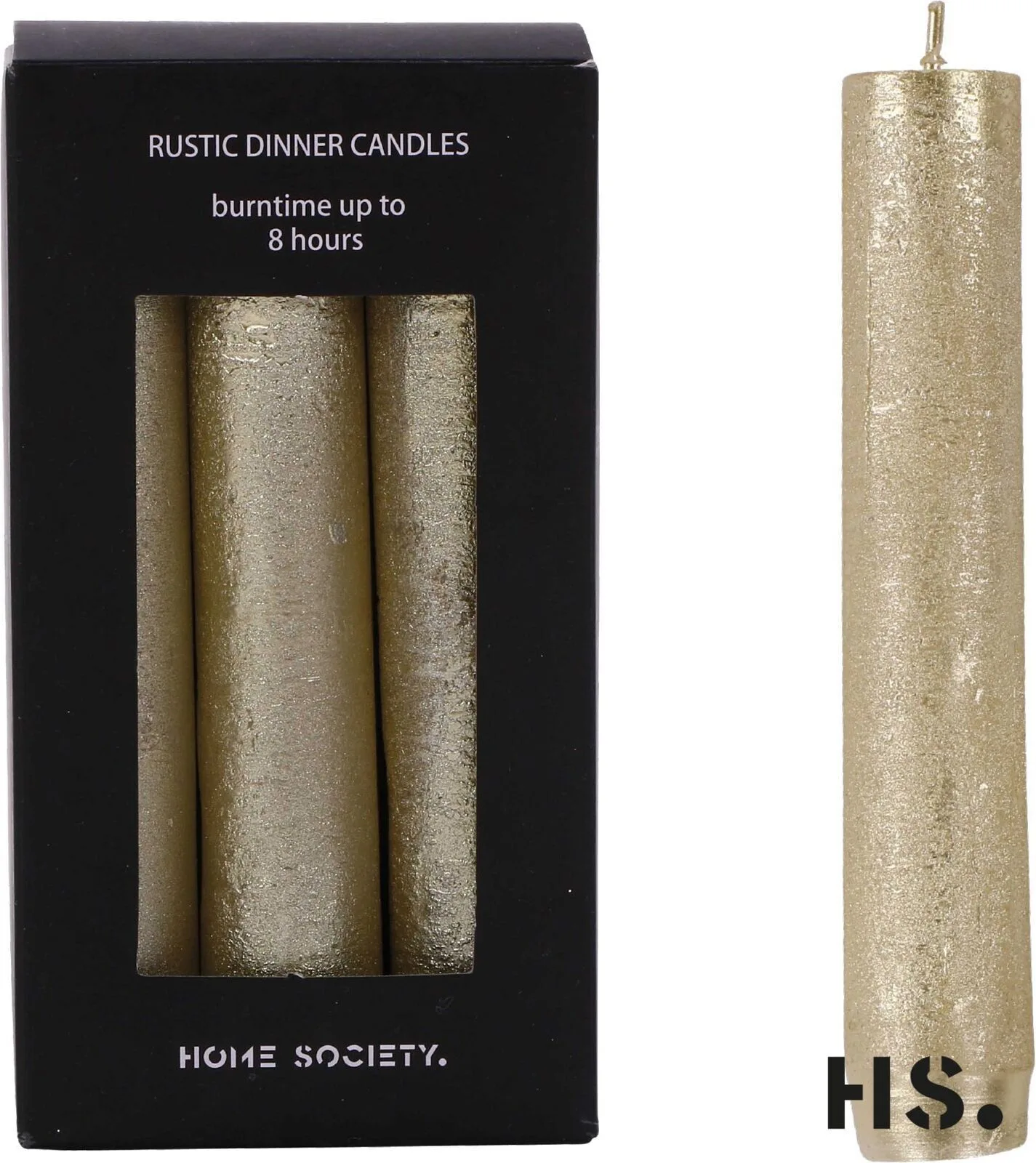 gxeLi9gg Rustic Dinner Candle S gold 6 Stück