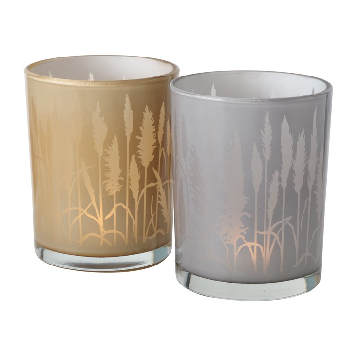 Windlicht Pampas grau 12cm