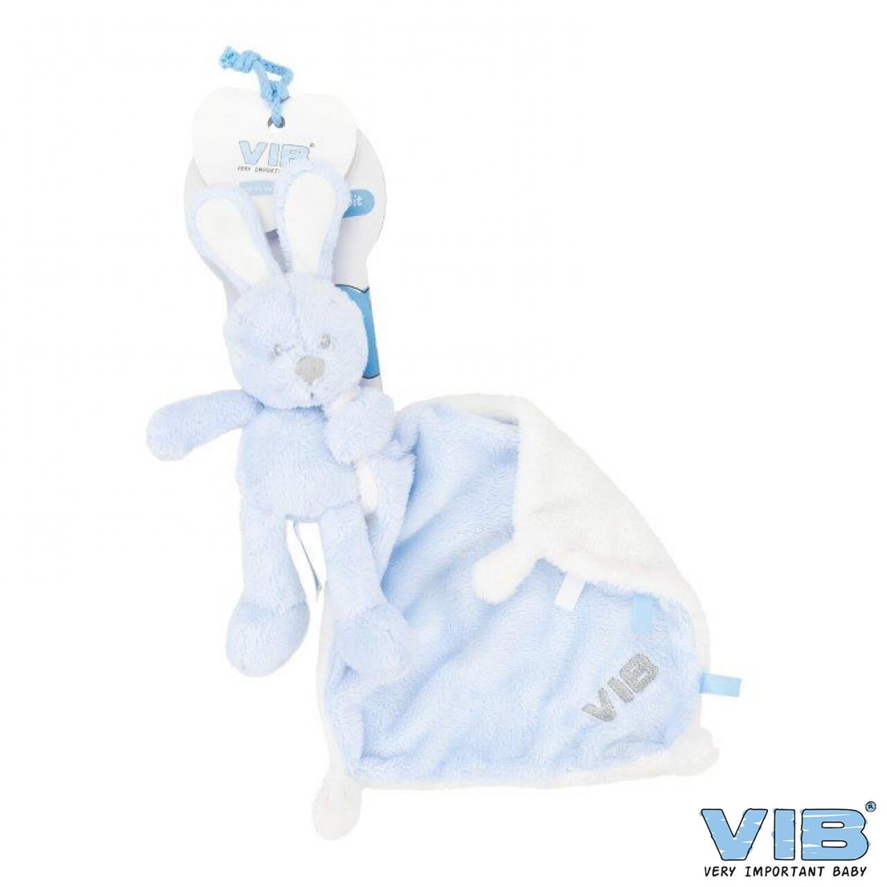 59789e179e364 Hase hält Tuch Blau