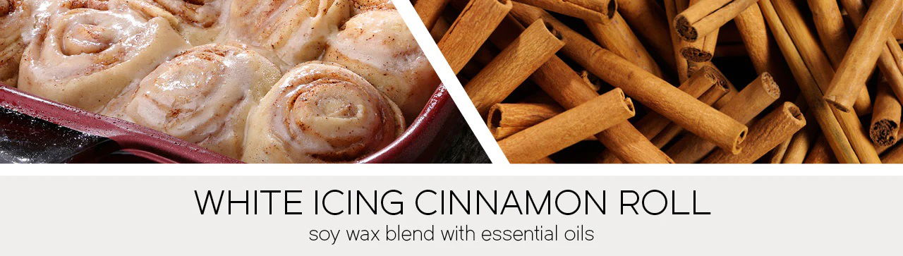 White Icing Cinnamon Roll 411g (3-Docht)