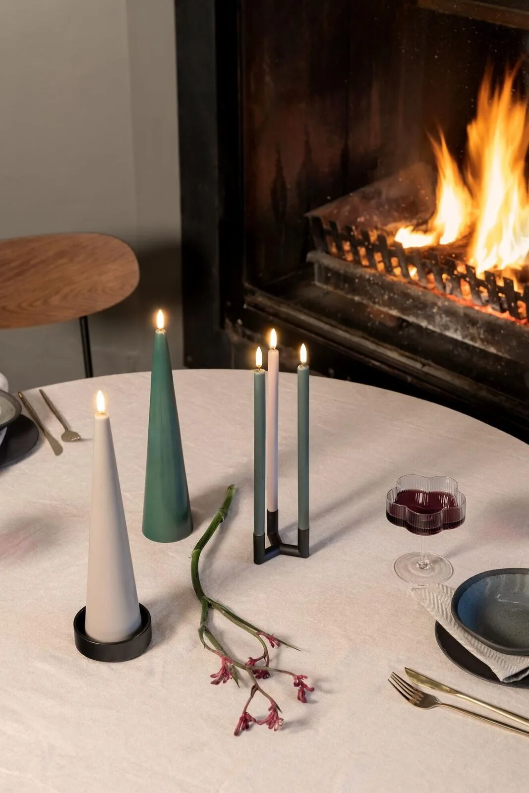 Uyuni Stumpenkerzenhalter Light chrome Uyuni Stumpenkerzenhalter Light chrome