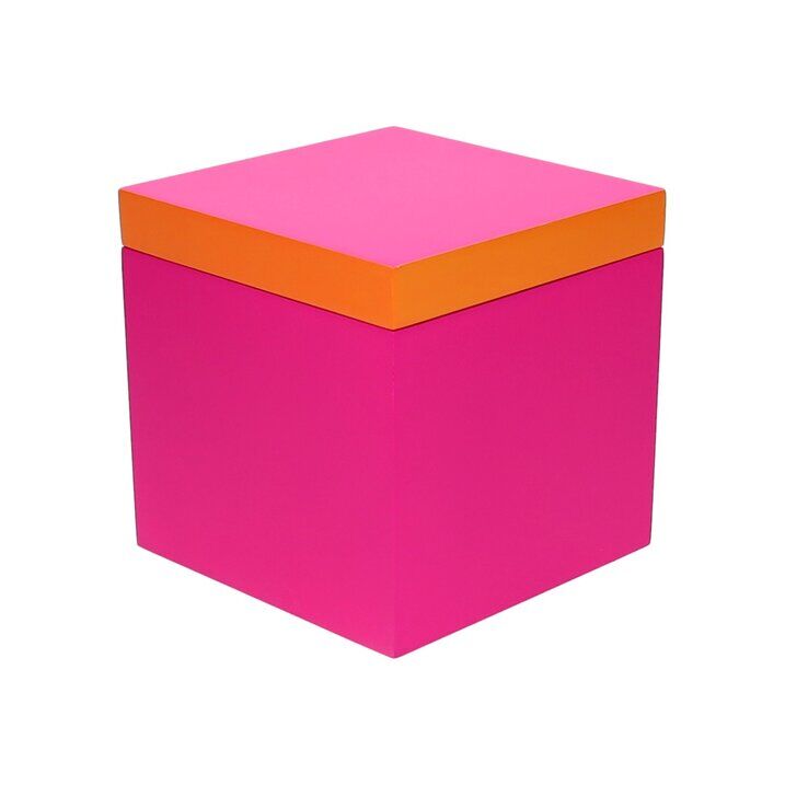Deko Box Neo 13cm neon pink/neon orange Kiste, Krug, Postfach