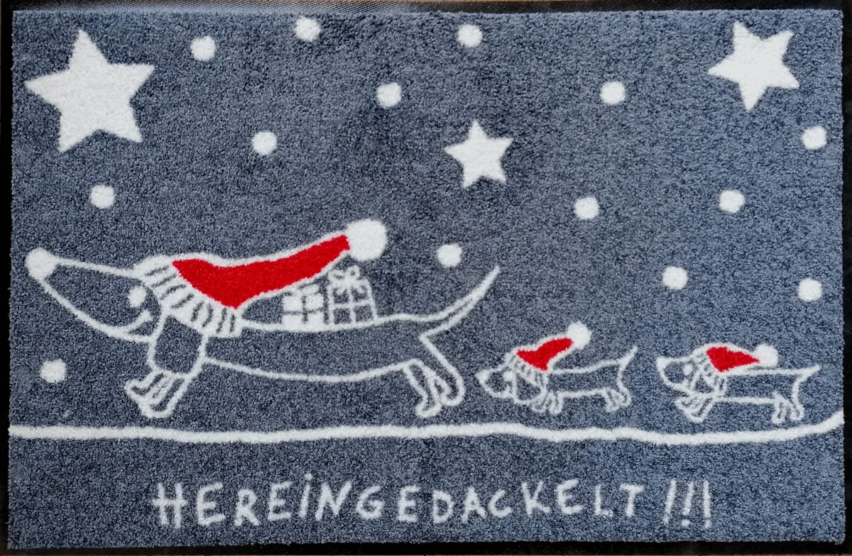 sld2530-050x075_dackelfamilie-weihnachten_p Wohnmatte Dackelfamilie Weihnachten
