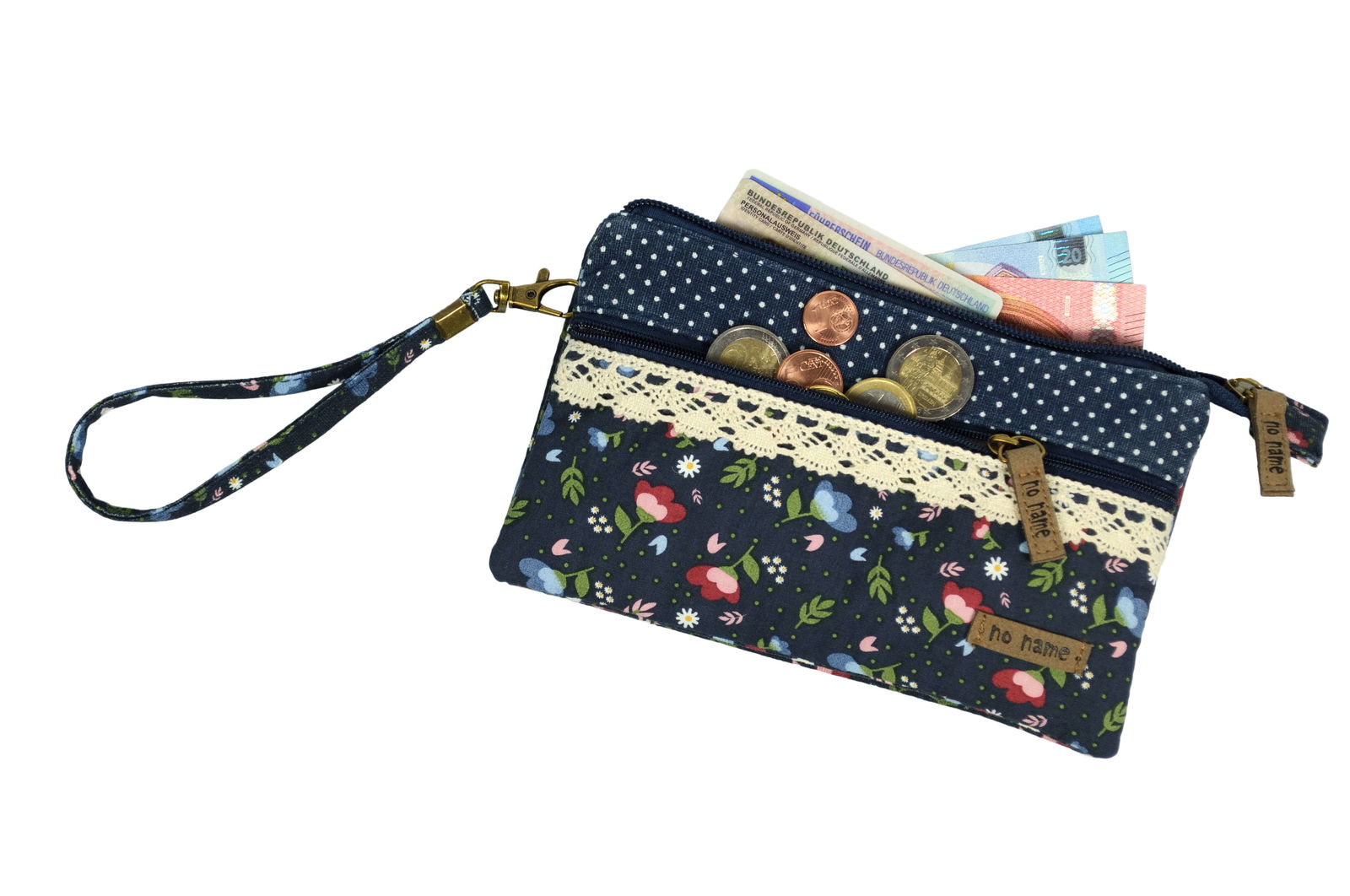 Patchwork Täschchen Floral blau 201