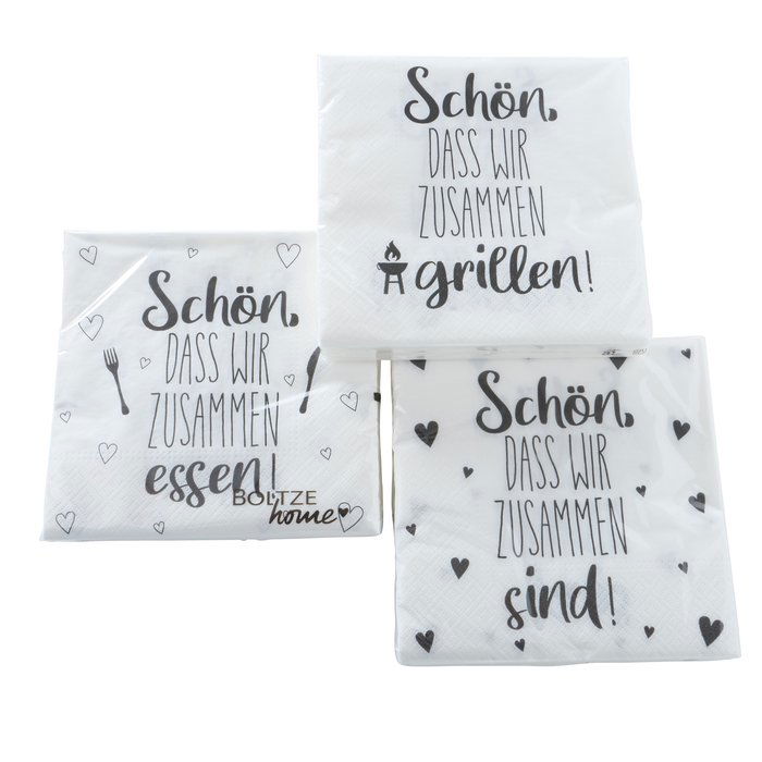 Serviette Schön weiß 20 Stück Design 1