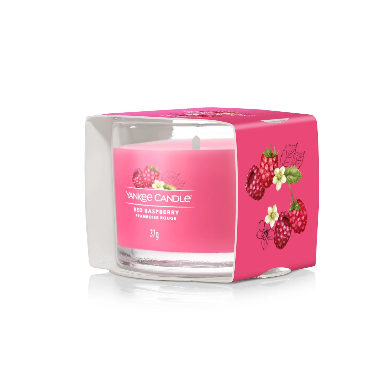 Single-Filled-Votive_Angled_Red-Raspberry1 Red Raspberry 37g