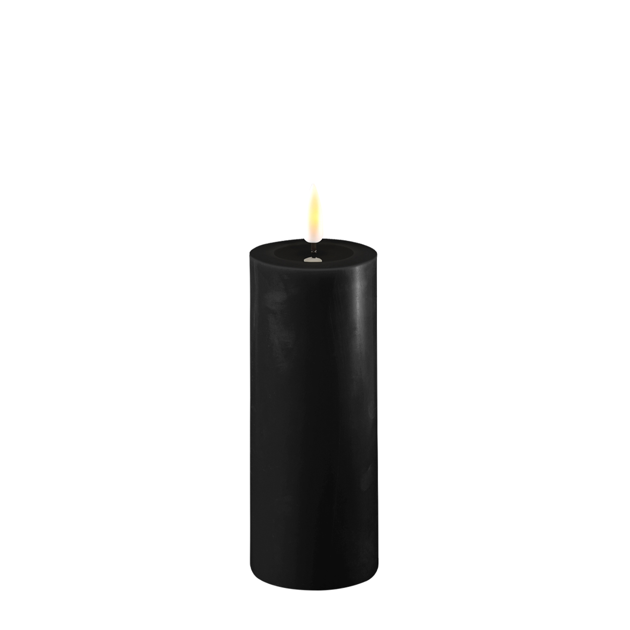 2021-RF-0014 Stumpenkerze LED Schwarz 5 x 12,5cm