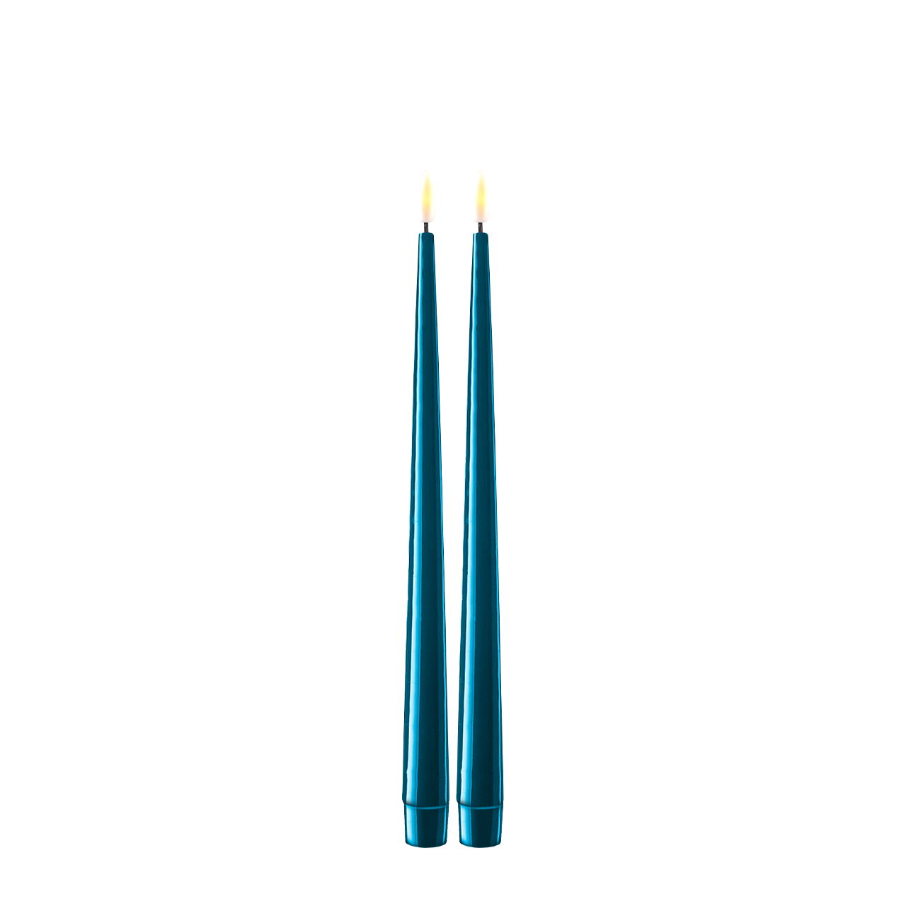 Stabkerze mit Lack LED 28 cm petrol 2 Stück