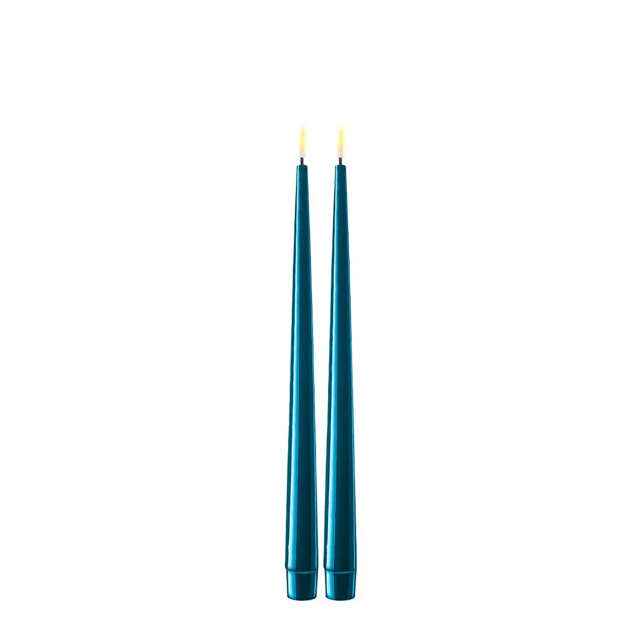 RF-K-0007 Stabkerze mit Lack LED 28 cm petrol 2 Stück