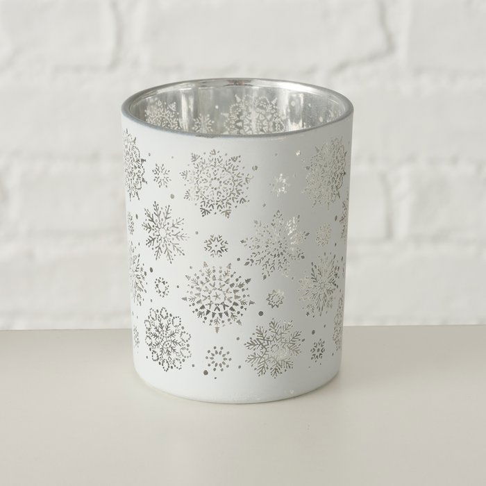 Windlicht Flake 8cm weiß