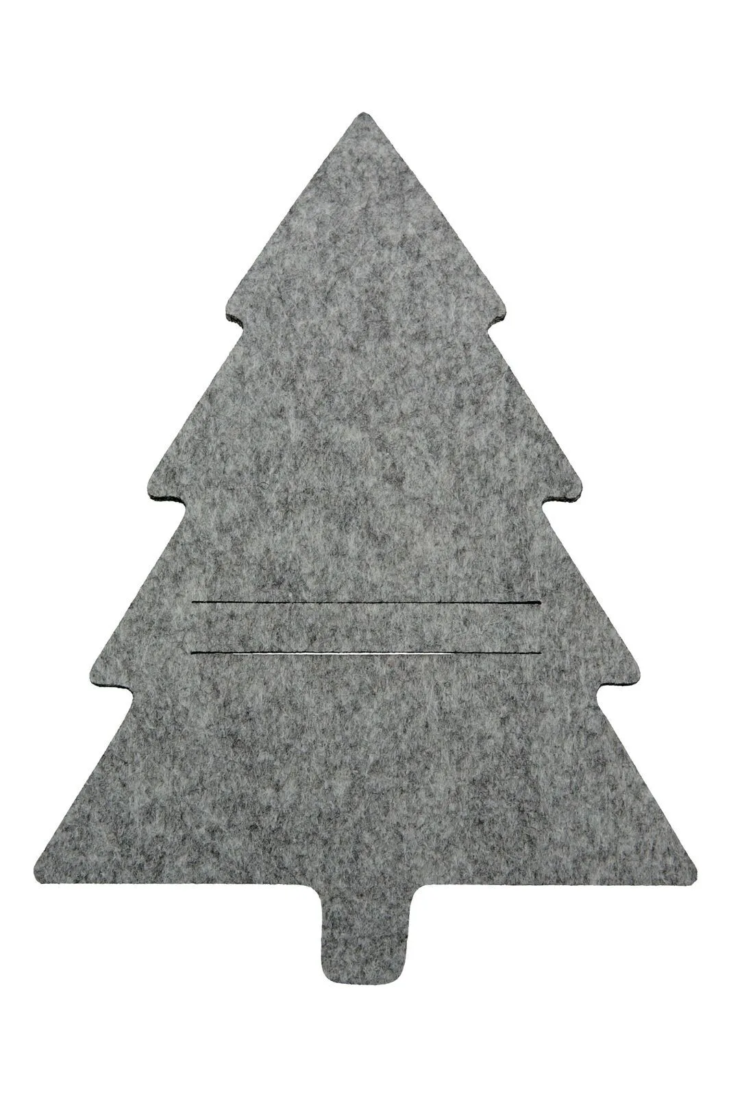 Bestecktasche Tannenbaum Filz hellgrau Person