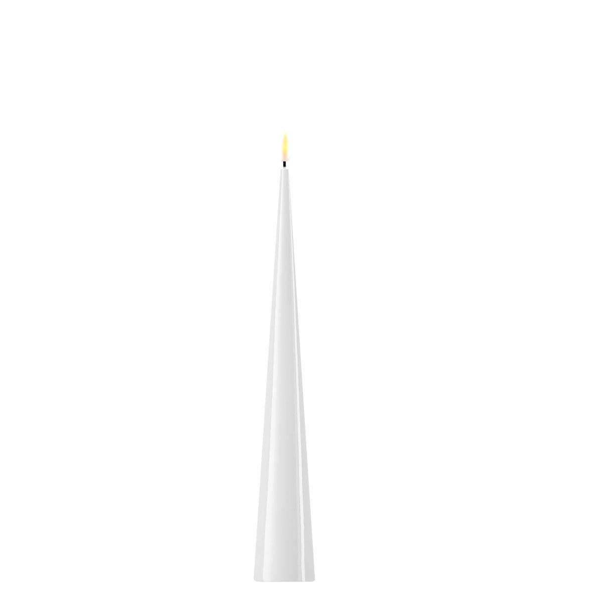 Kegelkerze LED Weiß 28cm
