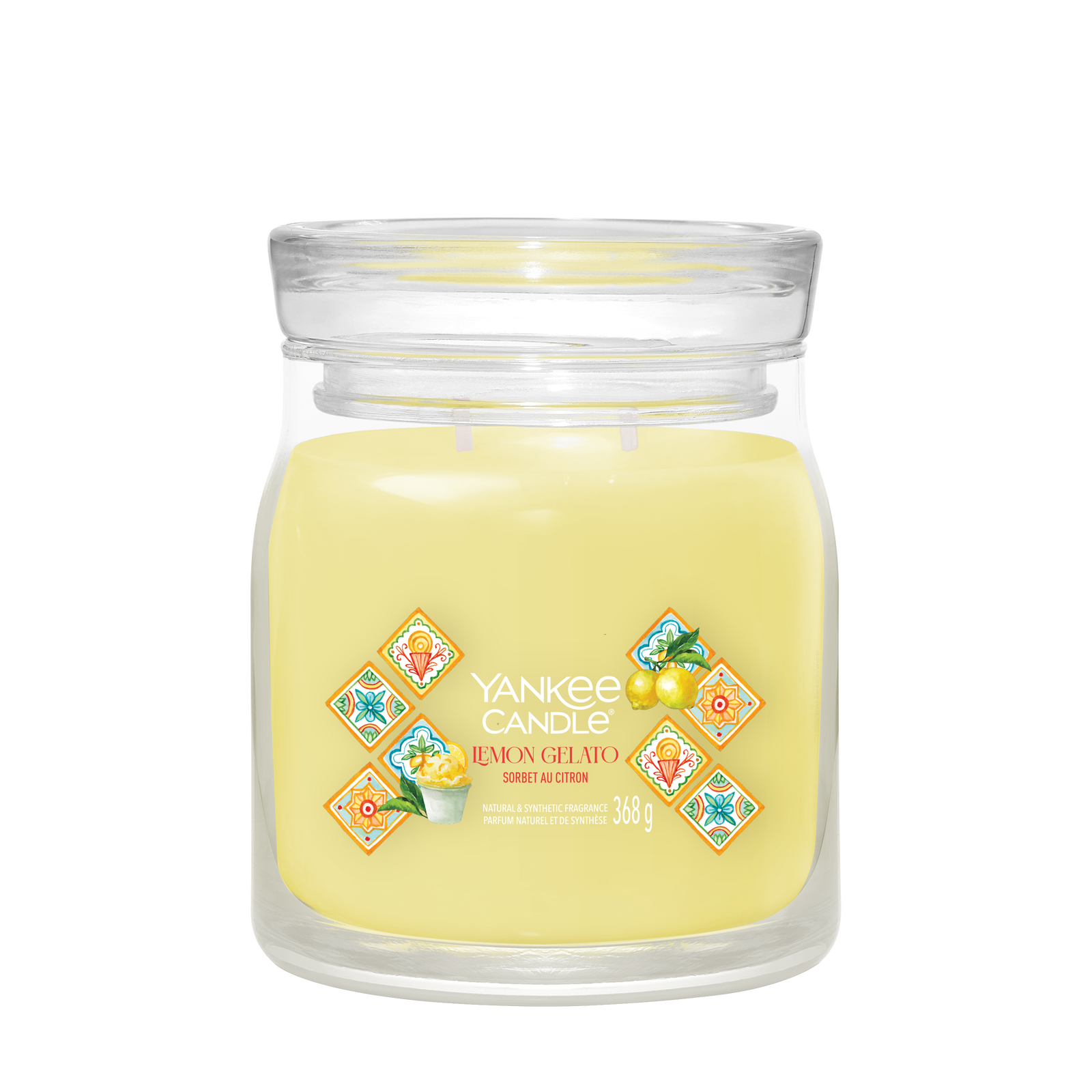 Lemon Gelato Signature Medium Jar 368g 2-Docht