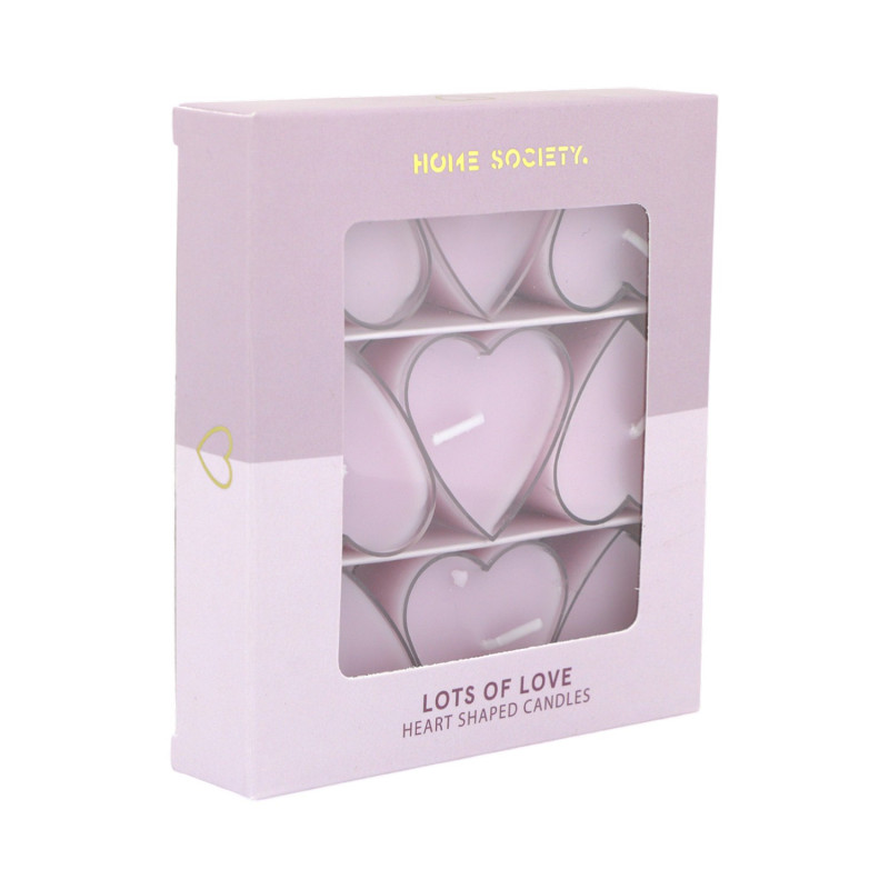 Kerze Love Hearts flieder 9 Stück Kerze Love Hearts flieder 9 Stück