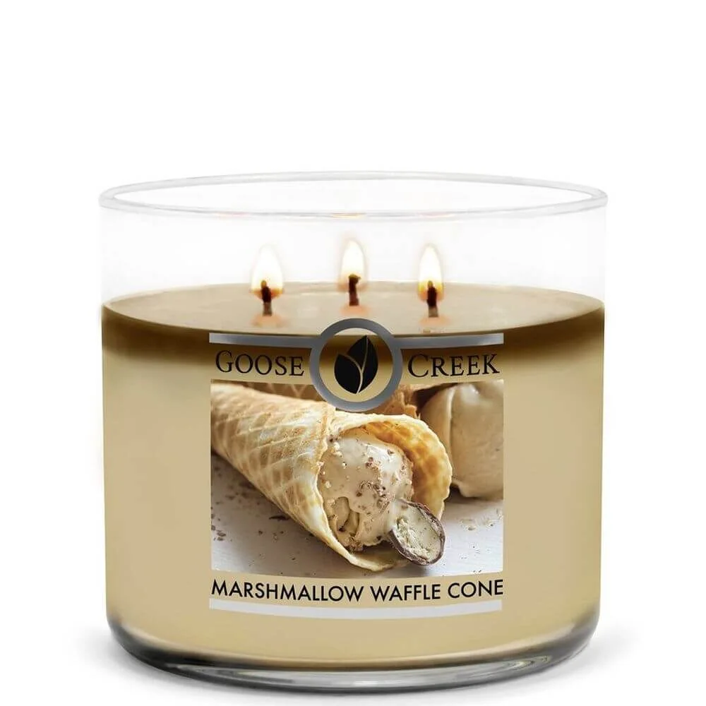 marshmallow-waffle-cone-3-docht-kerze-411g Marshmallow Waffle Cone 411g von Goose Creek Candle