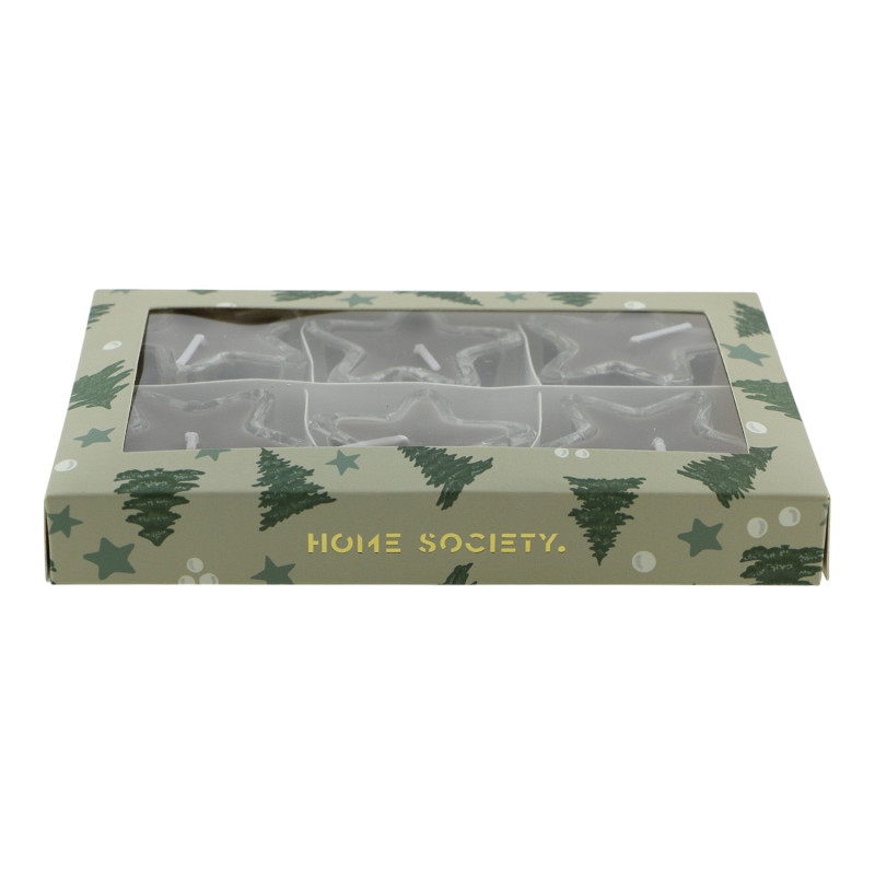 Kerze Stern taupe 6 Stück