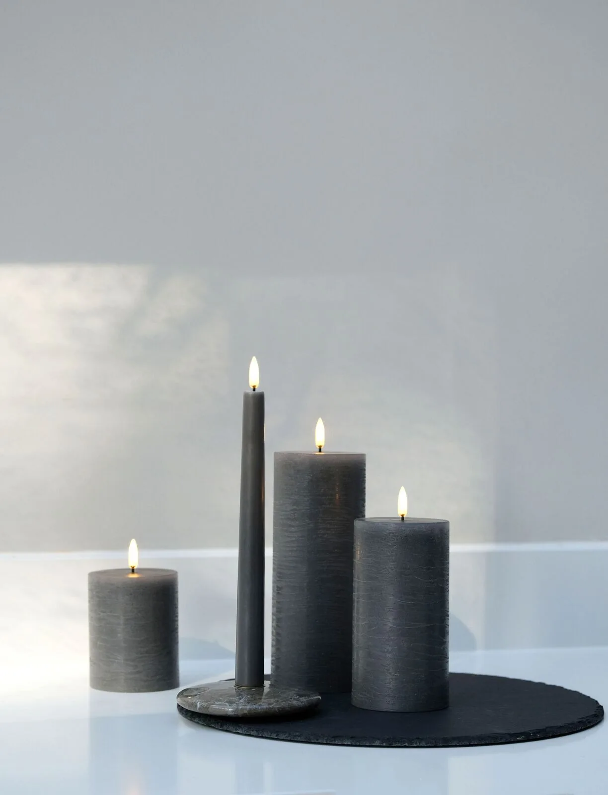 Grey-assorted-Taper-Pillar-candles