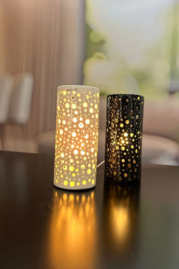 Lampe Salvati schwarz 28cm Porzellan