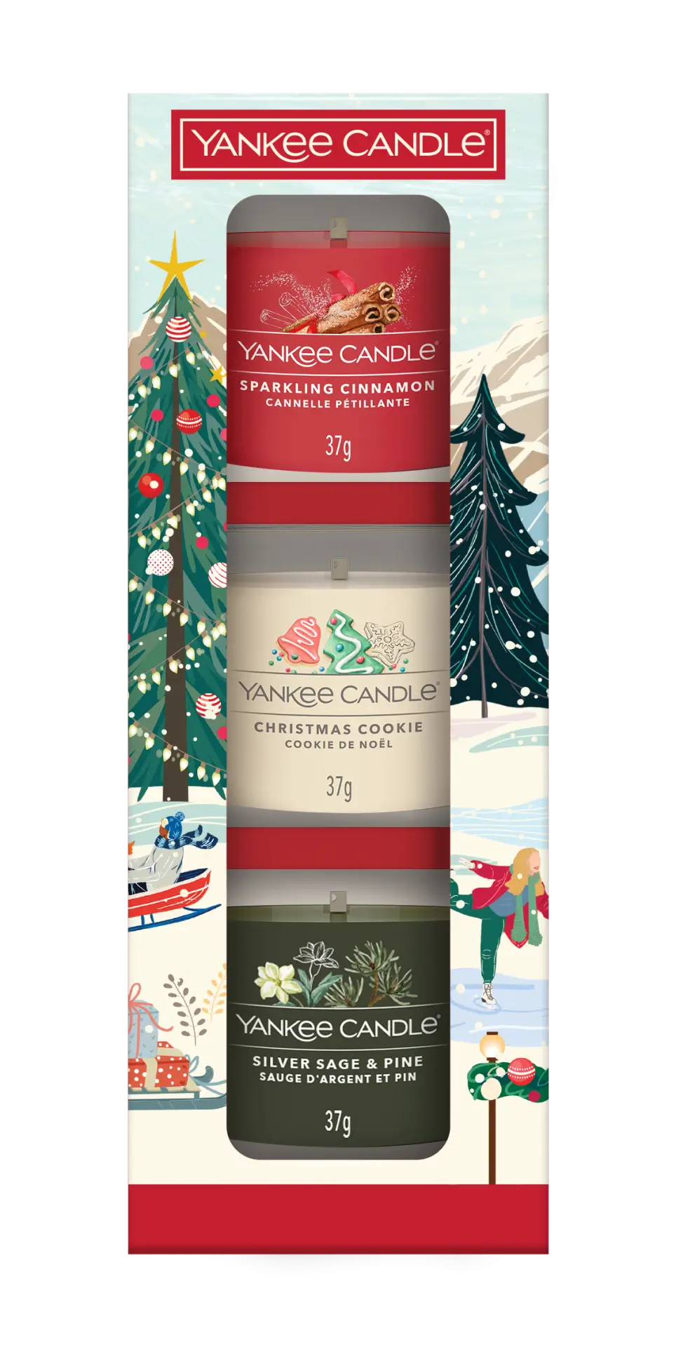 3 Glasvotivkerzen à 37g Geschenkset Christmas Classics 3 Glasvotivkerzen à 37g Geschenkset Christmas Classics