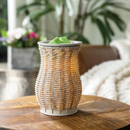 Grey Washed Wicker Duftlampe