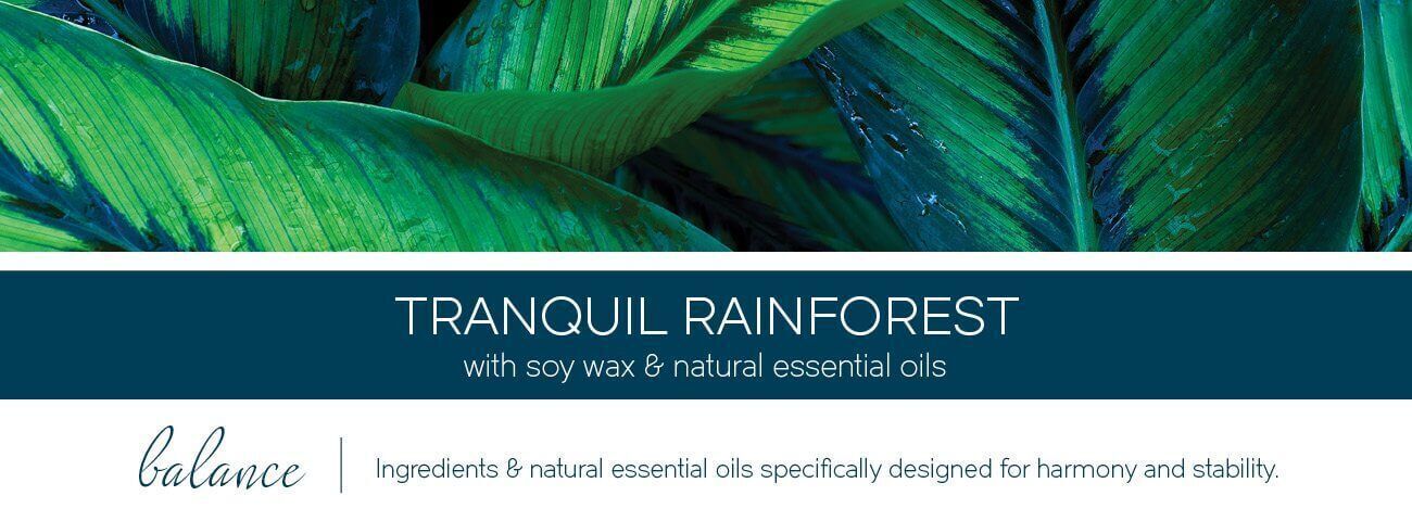 Tranquil-Rainforest-Fragrance-Banner BALANCE Tranquil Rainforest 411g (3-Docht)
