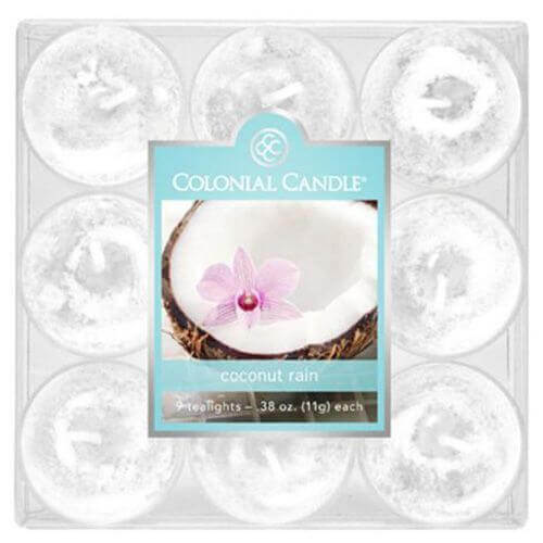 Colonial Candle - Coconut Rain 9 Teelichte