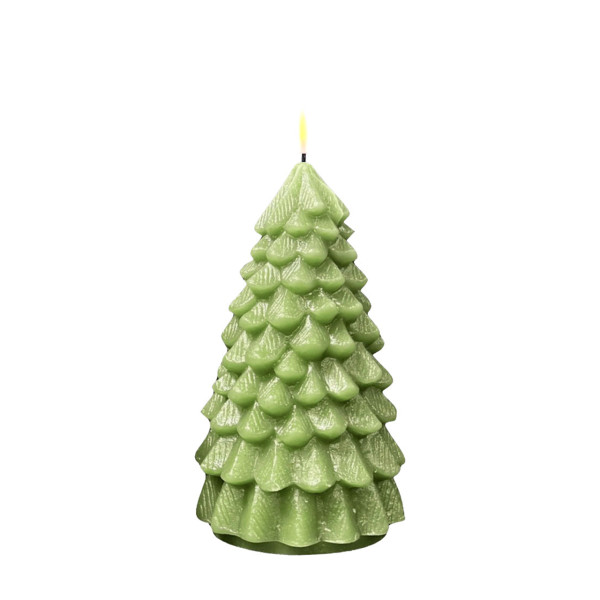 Weihnachtsbaum LED Kerze Hellgrün 18cm