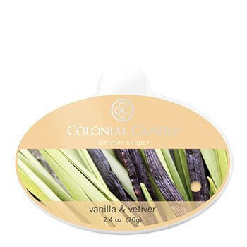 Colonial Candle Vanilla &amp; Vetiver Simmer Snaps 70g