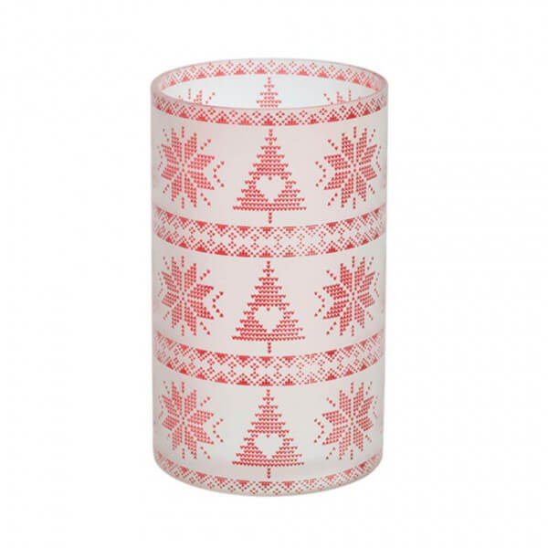 Red Nordic Frosted Glass Jar Sleeve