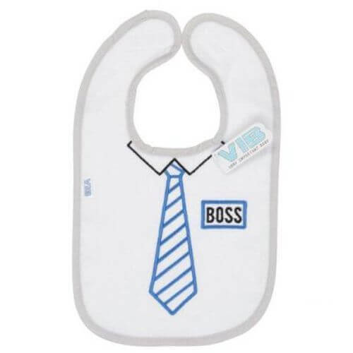 Baby Latz Boss mit Krawatte (Weiß)
