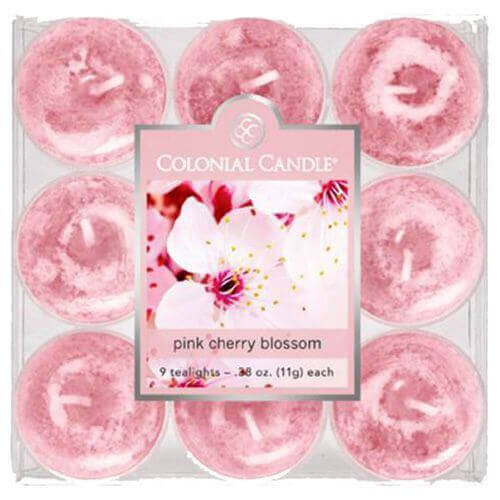 Colonial Candle Pink Cherry Blossom 9 Teelichte