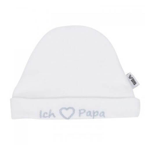 Baby Mütze Ich liebe Papa (Weiß)
