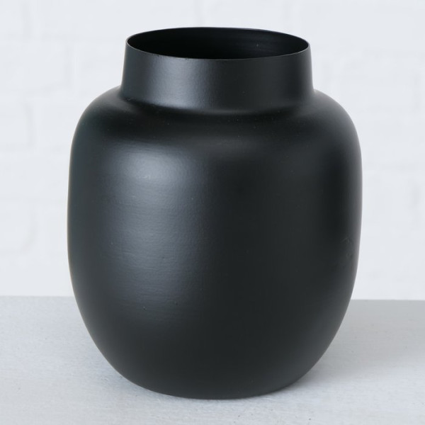 Vase Resto 14cm schwarz Metall rund
