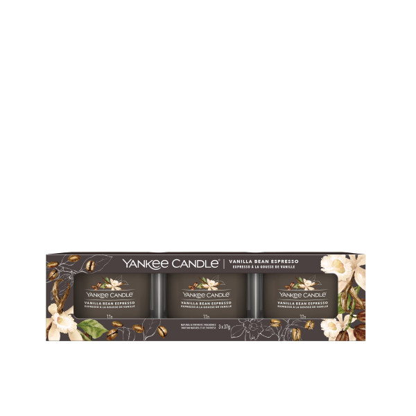 Vanilla Bean Espresso 37g Glasvotivkerze 3er Pack