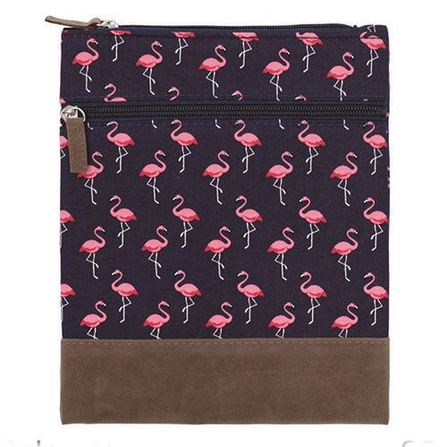 Canvas Crossbag 022 (Navy Flamingos)