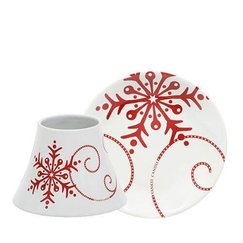 Yankee Candle - Snowflake Ceramic Lampenschirm - und Tellerset klein