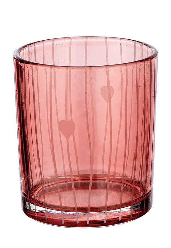 Windlicht Lines 8cm rot