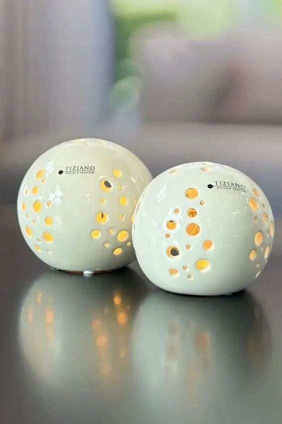 Lichtkugel Verona 8cm LED creme