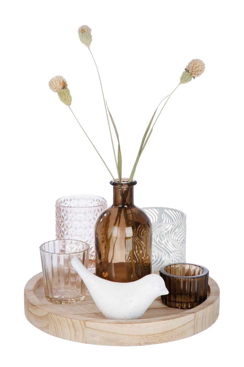 6er Ensemble auf Tablett "Birdy"