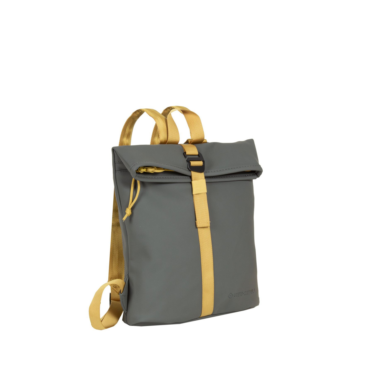 Tim - Los Angeles Rolltop Mini Rucksack anthrazit/ocker