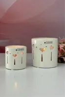 Teelichthalter Lovaria 8cm cremeweiß