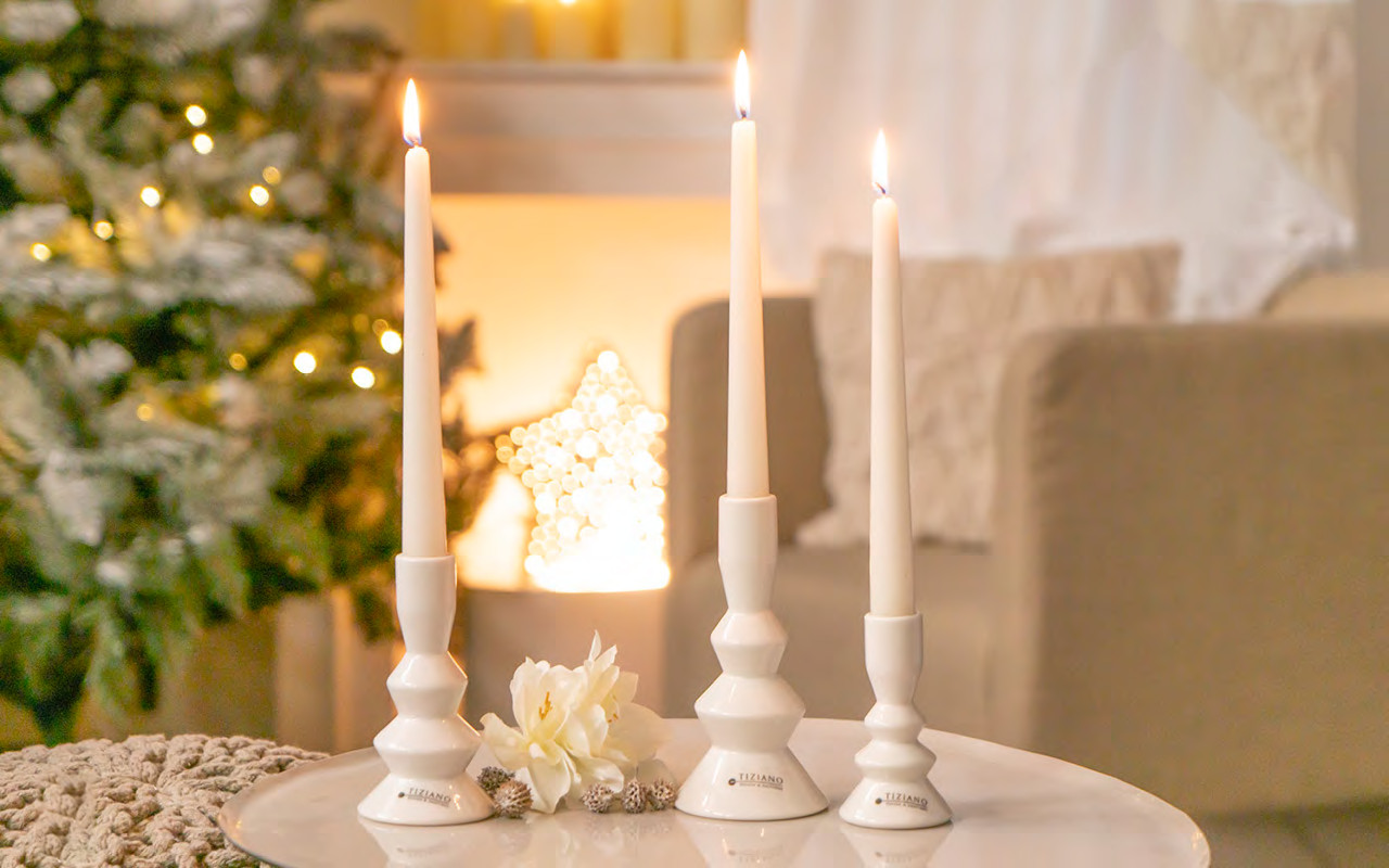 Kerzenhalter Silandro 10,5cm cremeweiß