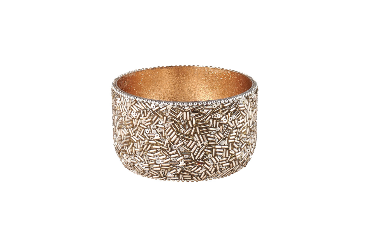 Madras Windlicht S Perlen silber