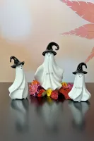 Gespenst Freddi mit Hut gerade 13cm cremeweiß