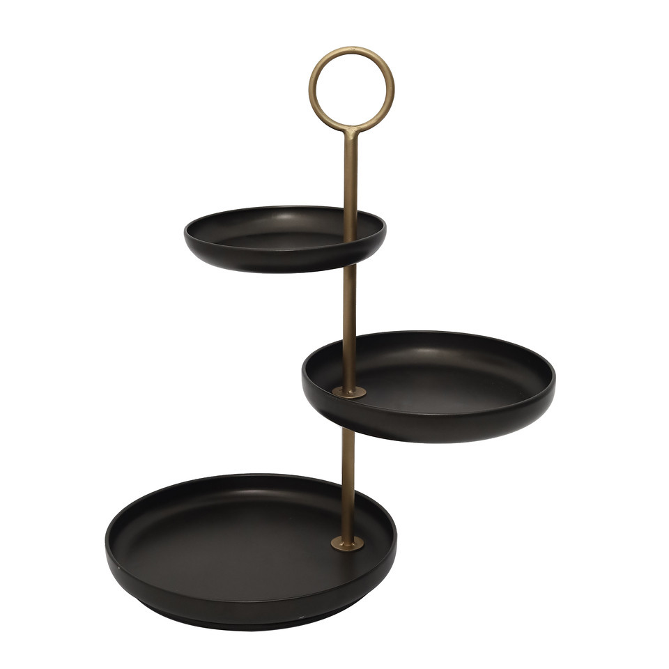 Etagere Gmund schwarz/gold 54cm