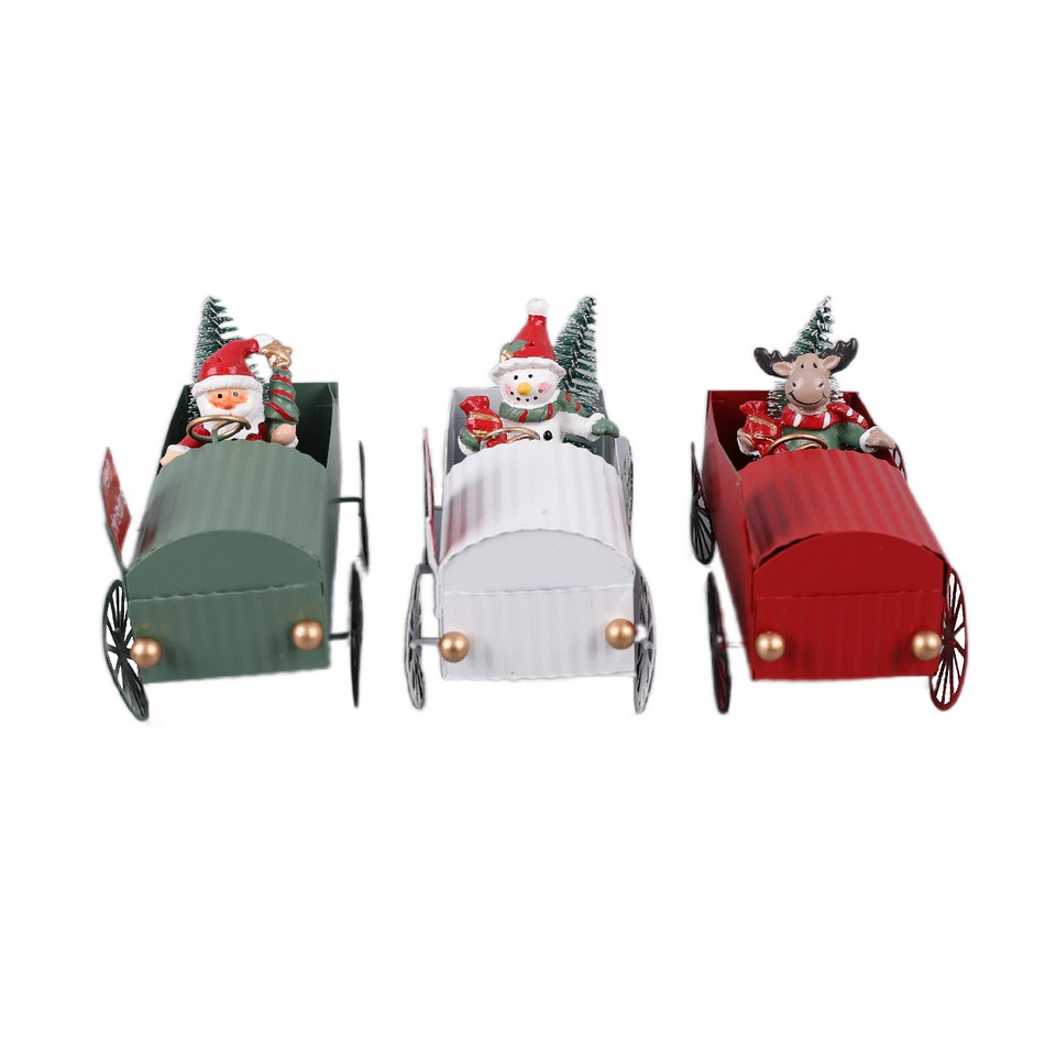 Deko Weihnachtsauto Elch rot