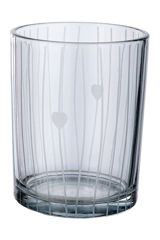 Windlicht Lines 12,5cm grau