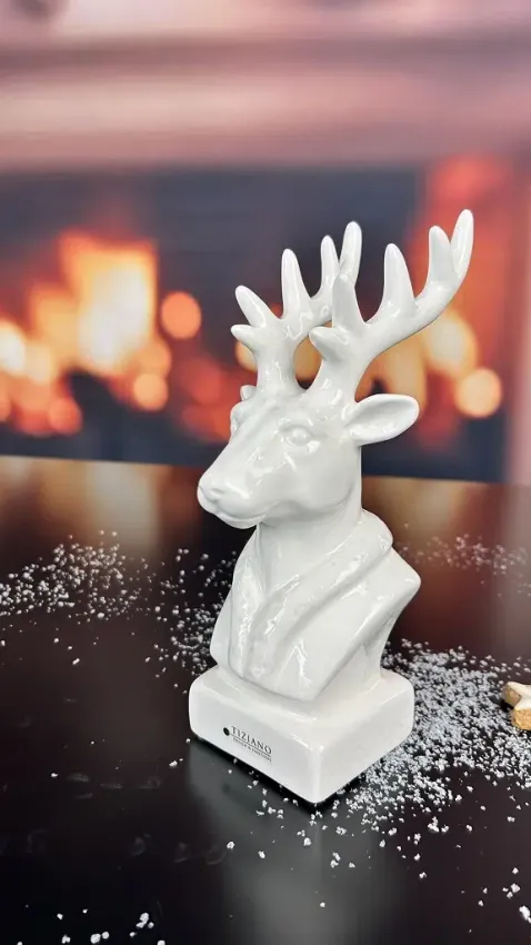 Hirschkopf Robin 30cm cremeweiß