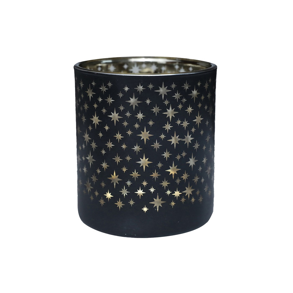 Windlicht Stars schwarz 8cm